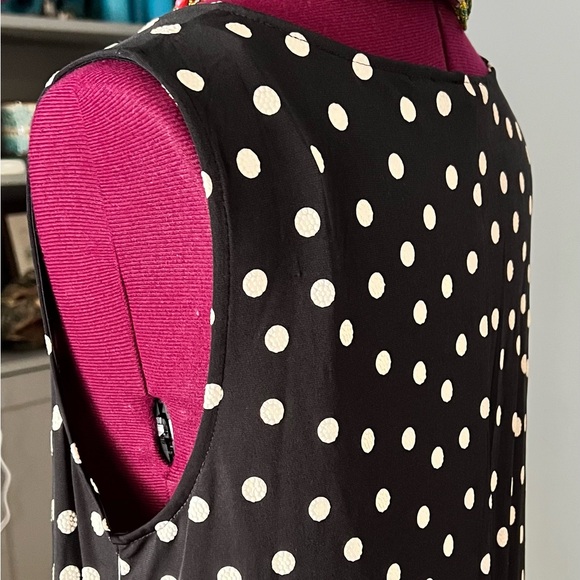 Nina Leonard Black and White Polka Dot Midi Dress - Picture 3 of 8